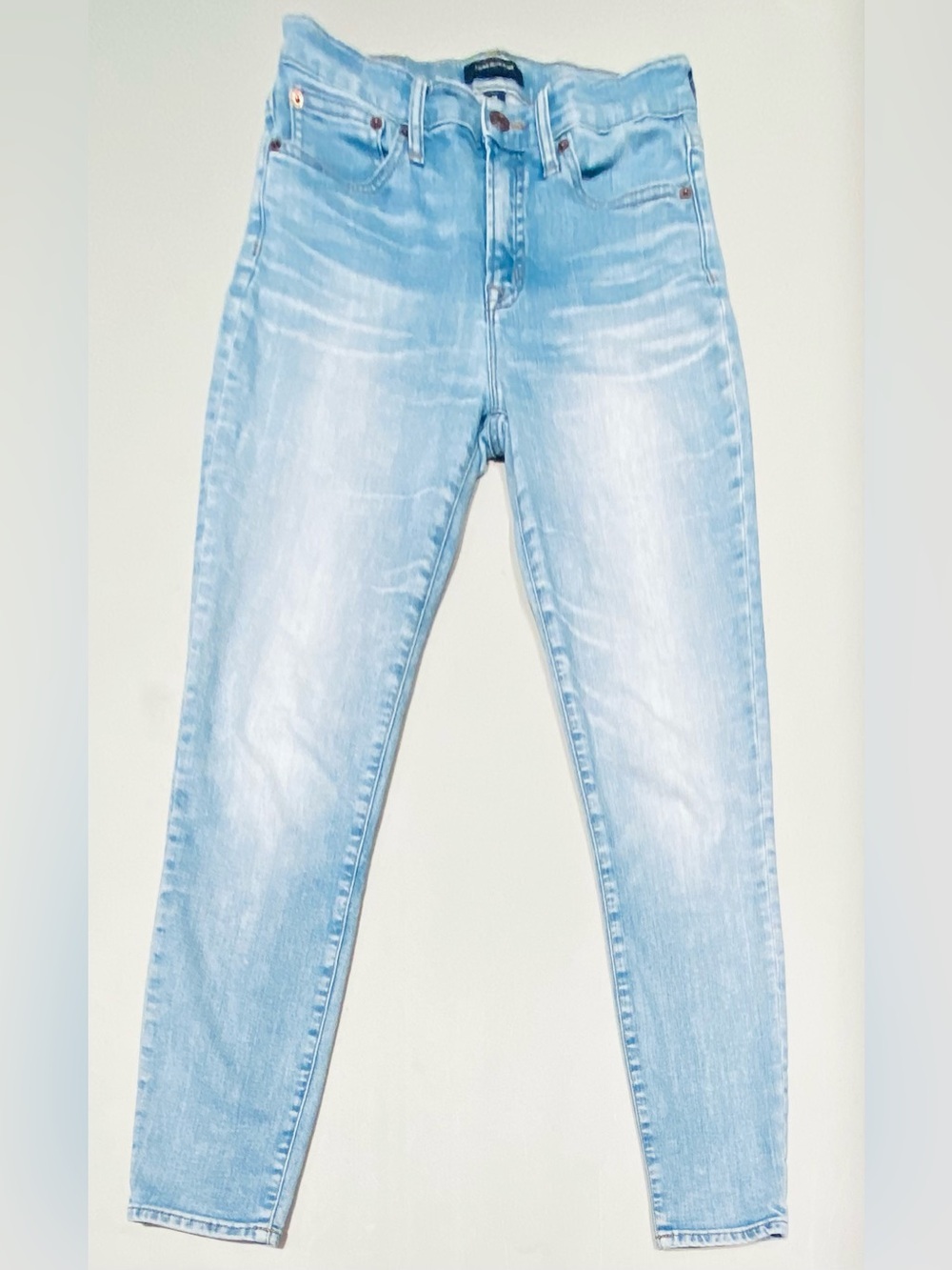J. Crew 9" High-Rise Toothpick Skinny Jeans, Light Wash, size 27